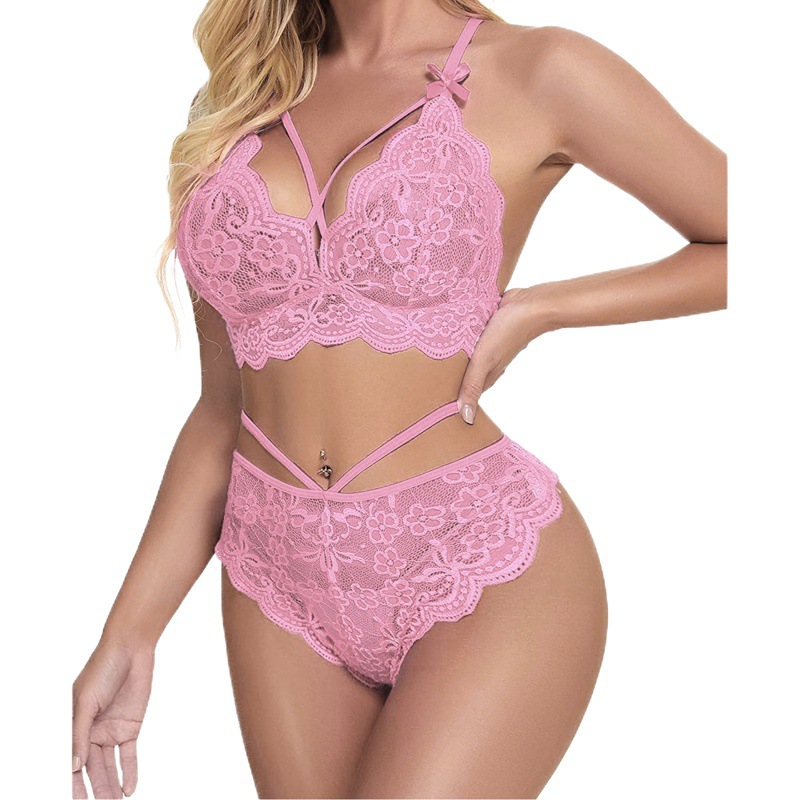 Suministro transfronterizo de Europa y América del comercio exterior caliente lencería sexy de encaje de las mujeres ropa interior dividida ventas directas de la fábrica