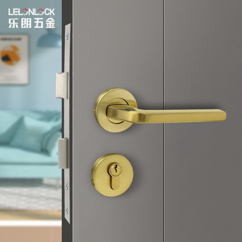 Acero inoxidable personalizado 304 puerta de acceso interior cerradura de manija cerradura de fuego estándar europeo manija separada cerradura de puerta de madera sólida