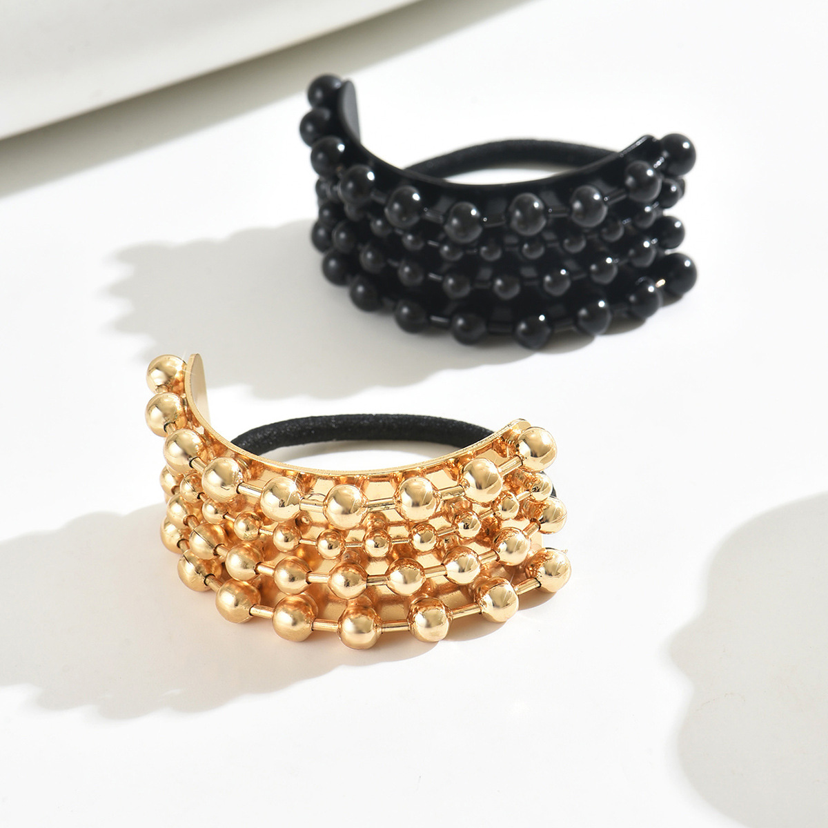 Ventas transfronterizas de joyas para el cabello nuevos anillos para el cabello simple en forma de U abrazadera para el cabello geometría cuadrada de metal joyas de cuerda de caballo