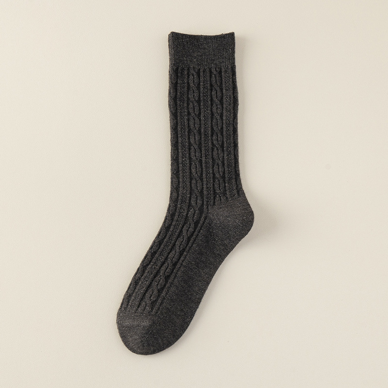 Calcetines para mujeres, calcetines de lana calientes de invierno, calcetines de lana de invierno de doble aguja, calcetines de mujer resistentes a la bola.