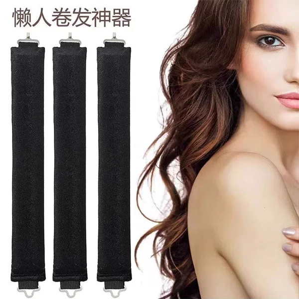 Cross-border special for 3 hooks rubber 3cm heatless curling stick curling artifact big wave curling tool sleep