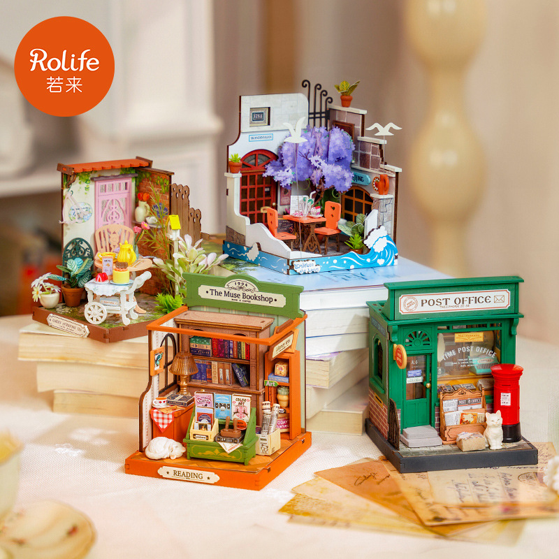Rolife Ruo Lai pulgadas cuadradas bricolaje casa hecha a mano modelo casa 3d rompecabezas tridimensional bloques de construcción juguetes ensamblados