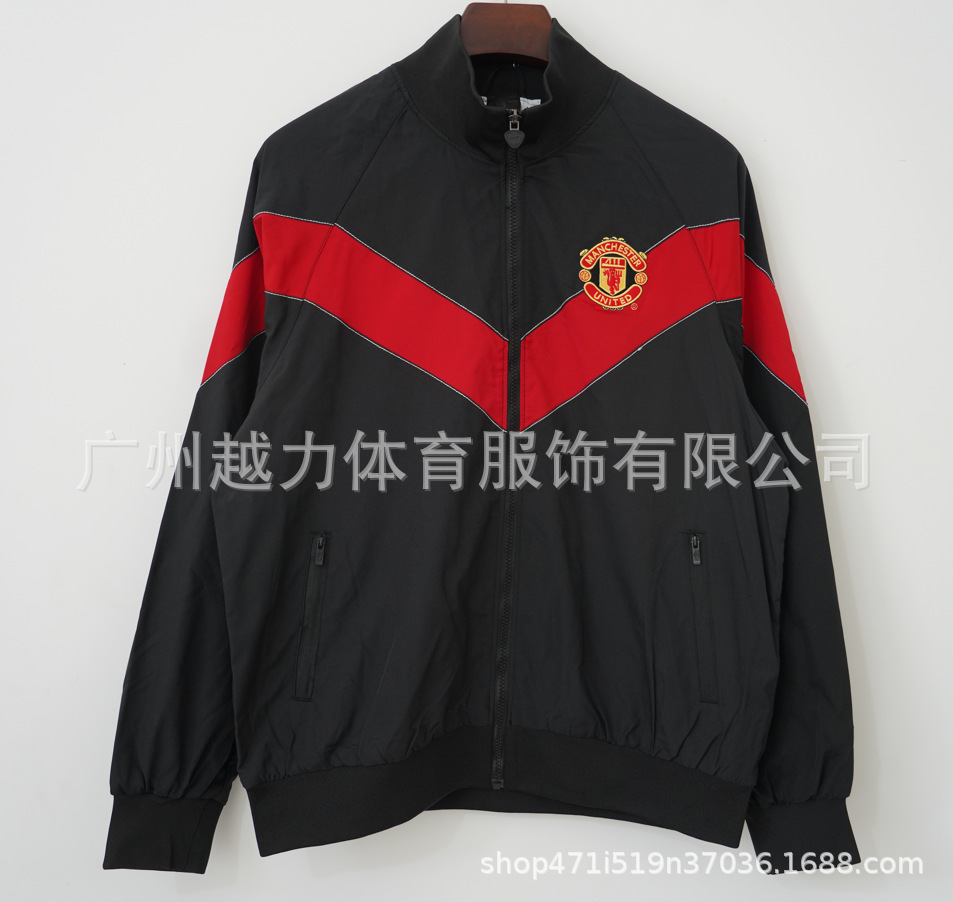 Chaqueta Bordada retro de manga larga y gruesa Manchester United Barcelona Inglaterra Brasil Real Madrid Liverpool image 56