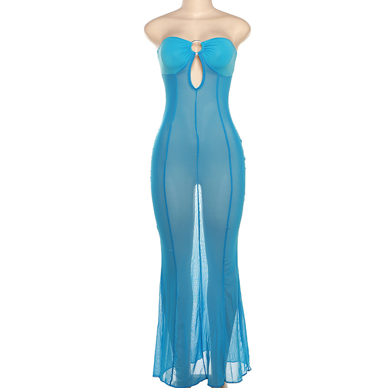 Women's Regular Dress Sexy Strapless Sleeveless Solid Color Maxi Long Dress Beach Street display picture 21
