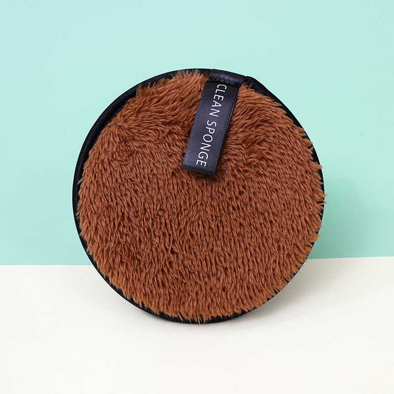 Estilo transfronterizo rejilla de piña desmaquillante de agua perezosa borla de polvo tipo redondo lavable de limpieza de doble cara esponja húmeda desmaquillante al por mayor