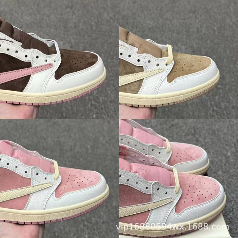 Pure Original Travis Scott X Air Aj1 Low Low-Top White Powder Hook Joint Sneakers