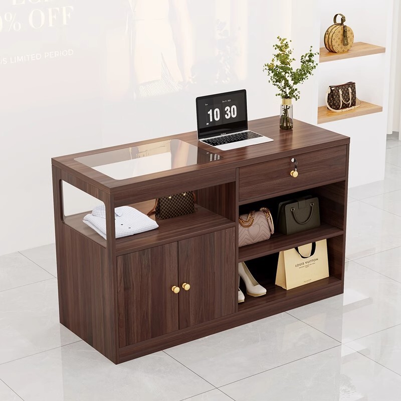 Clothing Store Cashier Counter, Antique Style Beauty Salon Bar Counter, Internet Celebrity Women's Clothing Store Cashier Table, Retro Front Desk Small