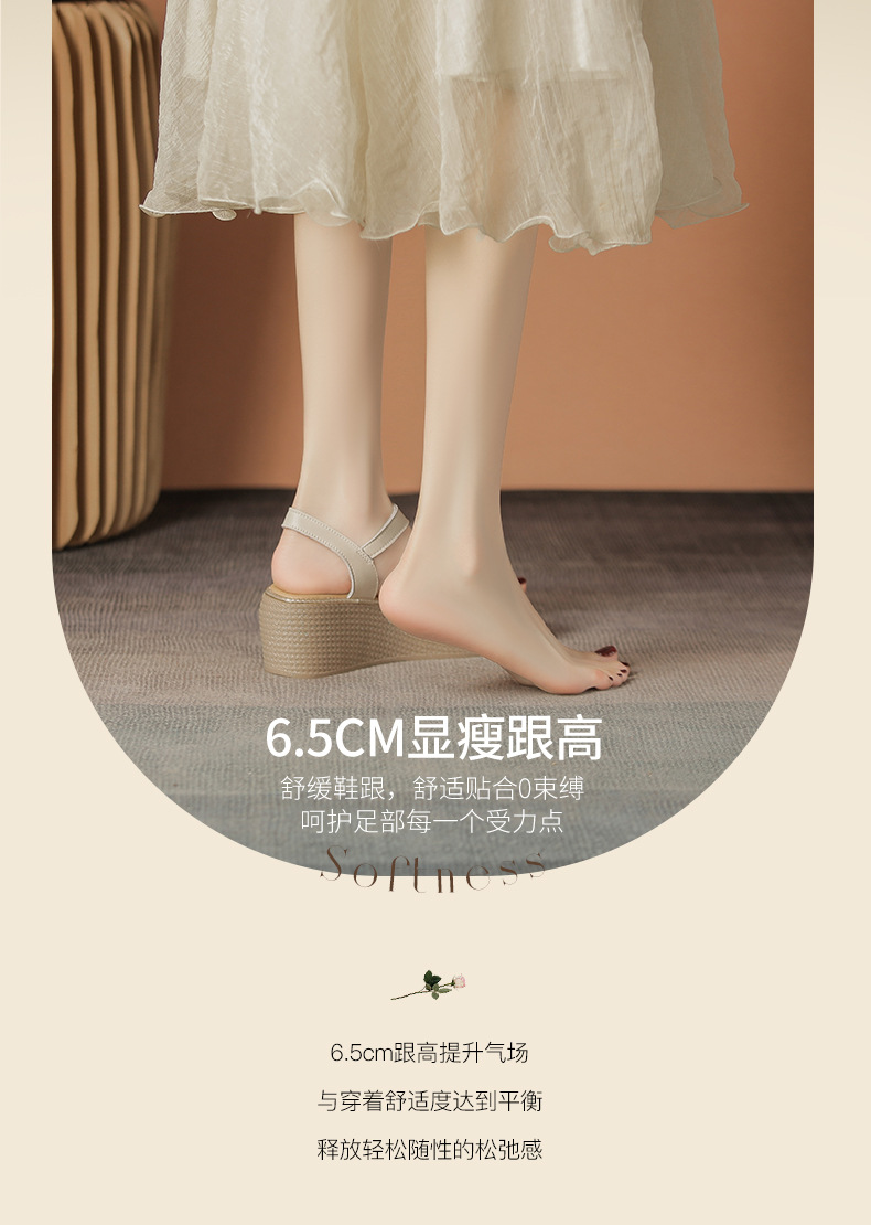 Sandal cao gót nữ đính đá phong cách cổ tích, gót xuồng 6.5 cm — M596 màu sâm panh chi tiết 6