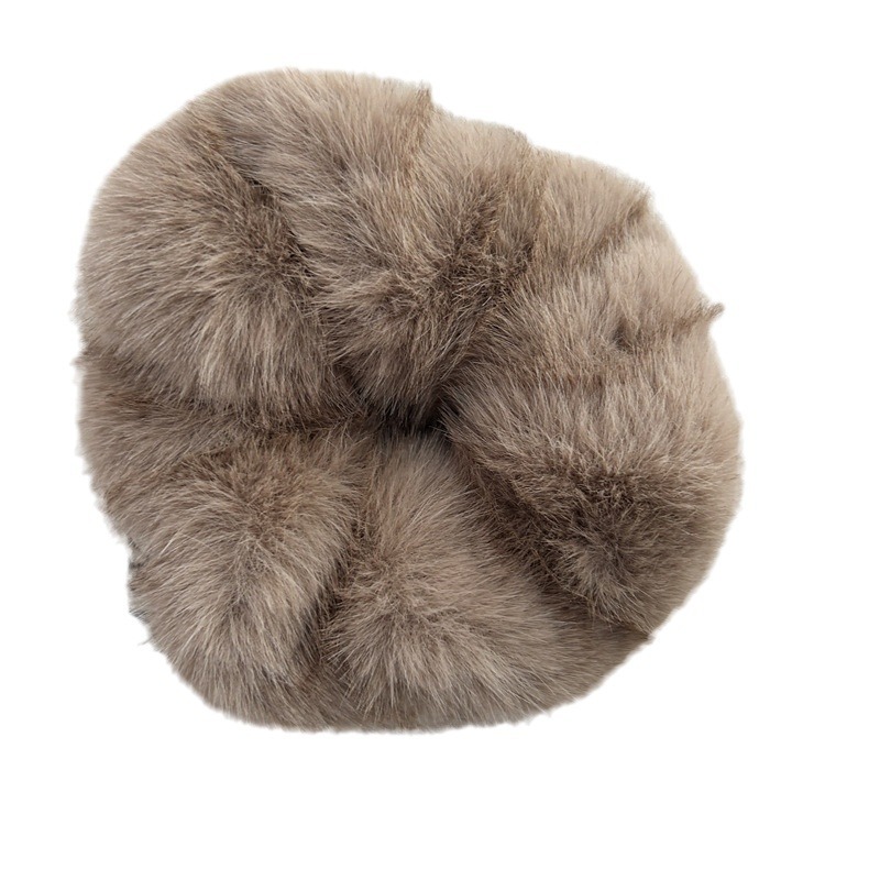 Dolce e morbido peluche di alta qualità con intestino crasso, testa a forma di palla, semplice copricapo da donna, elastico, resistente, accessori per capelli_voghion.com