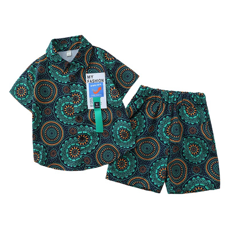 3246 Bebé ropa de verano niño 2023 nuevo guapo moda niños camisa ropa verano manga corta Niño traje image 1