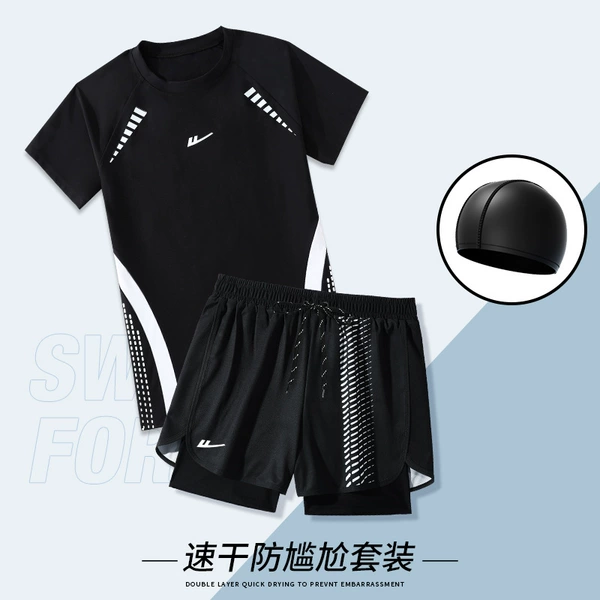 Black Set+Swimming Hat