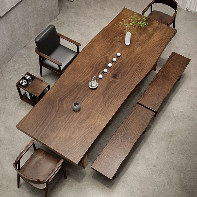 Новый китайский стиль цельного дерева, полный чайный стол, гостиная