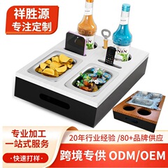 新しい木製ソファスナック収納ボックスリビングルームデスクトップ竹ビールリモコン収納木箱無垢材ボックス