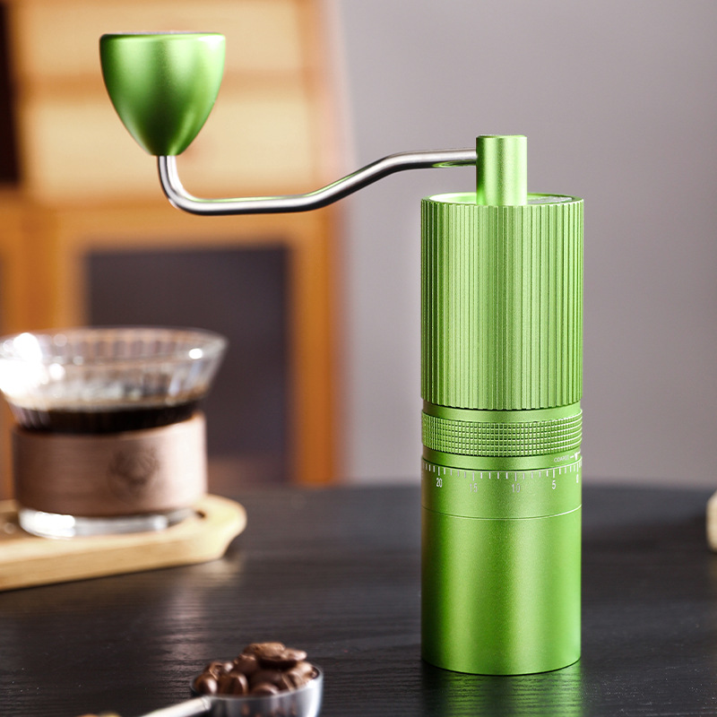 Hochwertige, verstellbare Handkaffeemühle – Mahlwerk aus Edelstahl, 5/6/7-Stern-Kern, Apfelgrün, manuelle Kaffeemühle für Espresso und French Press_voghion.com