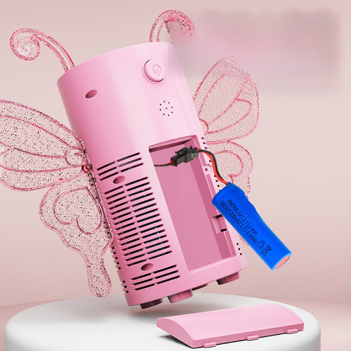 Angel Electric Fireworks Bubble Machine with Butterfly Multi-Hole Automatic Bubble Blowing Girl Heart Toy Night Market Stall Wholesale