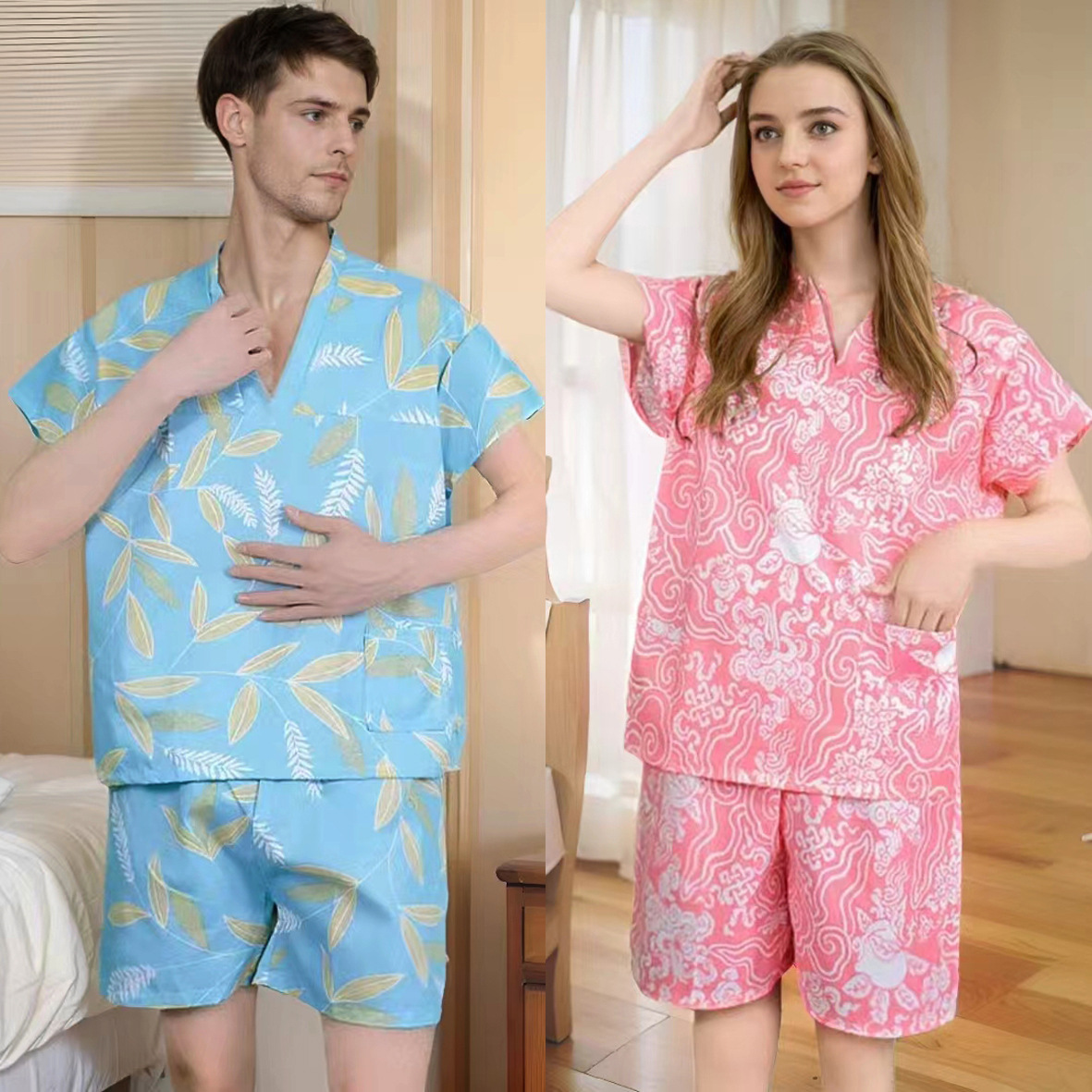 Brand New Disposable Bathrobe Plus Size Couple Cotton Sweat Steam Spa Sauna Suit Men's and Women's Foot Bath Center Bathing Pajamas