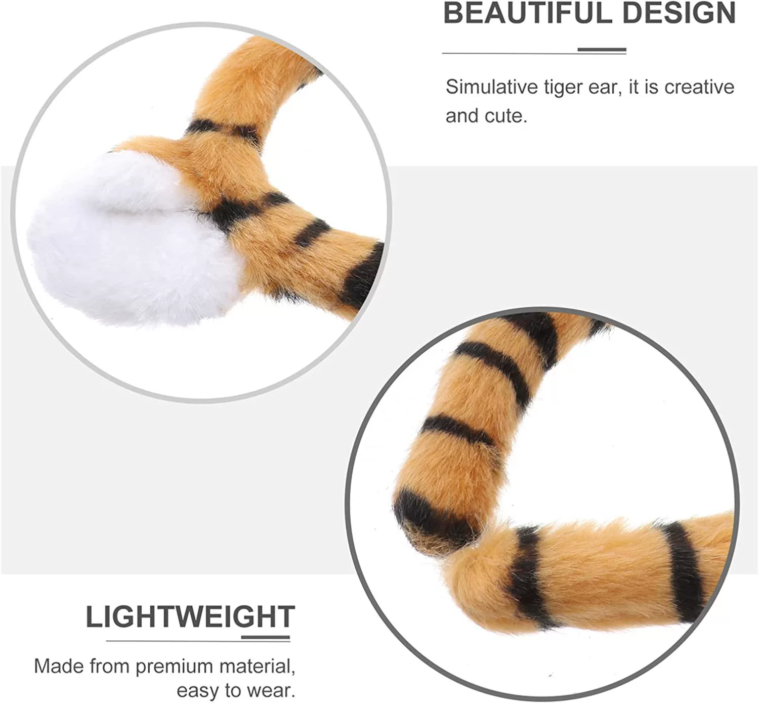 Cute fashionable headband, hair accessory, tiger