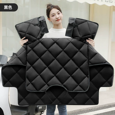 Motorcycle front windshield – Autumn and Winter Windproof and Cold-Proof - black-thickened-suitable-for-all-seasons-upgraded-double-sided-design-double-sleeve-windproof