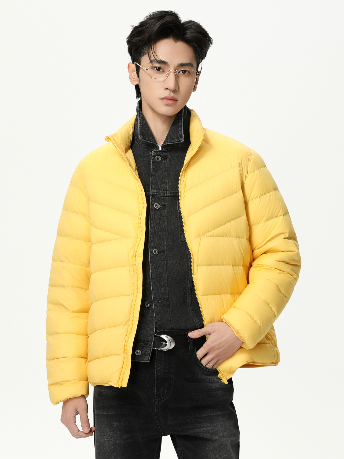 MTLCLOTHES Hombres| Básico 90% de acolchado sólido ligero calentamiento delgado cremallera cardigan corto plumón