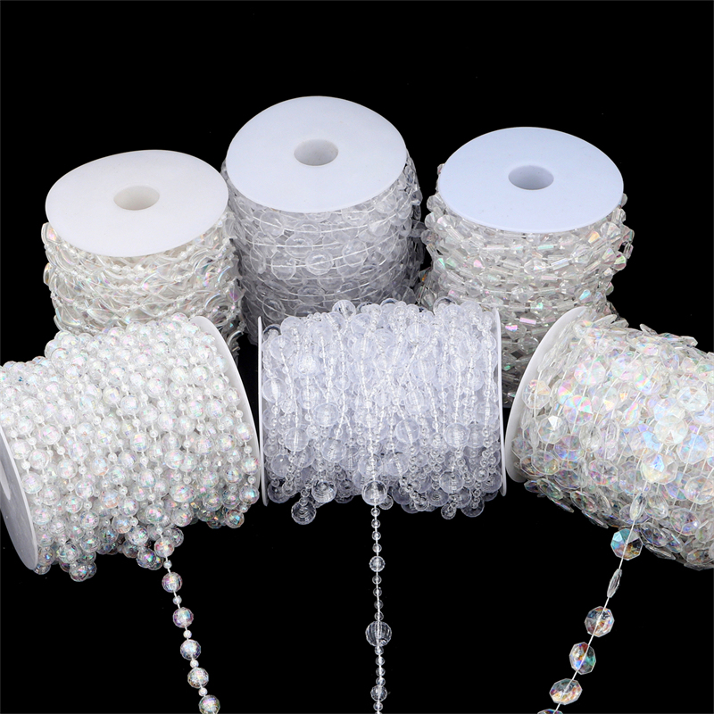 Wedding decoration chain beads crystal curtain DIY handmade lotus lamp transparent star lace jewelry pendant