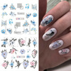 Nail stickers, fake nails, line plant lamp for nails, suitable for import, new collection, flowered