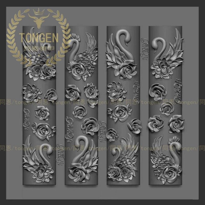 Highly Transparent Swan Popular Rose Manicure Mold French Exquisite DIY Decorative Silicone New Stereo Nails