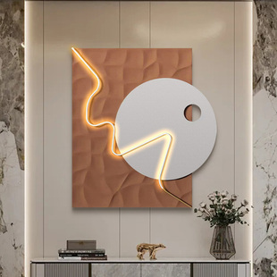 Simple Modern Three-Dimensional Hand-Painted Relief Sandstone Lighting Decorative Painting Atmospheric Entrance Living Room Sofa Background Wall Hanging Painting