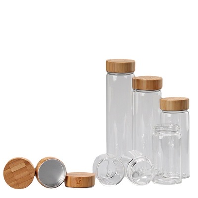 创意便携可爱圆形中药分装包装瓶空玻璃瓶密封透明高档厨房收纳罐