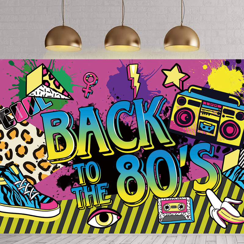 Foreign Trade Cross-Border Retro 80S and 90S Hip-Hop Graffiti Background Cloth Birthday Party Photography Supplies