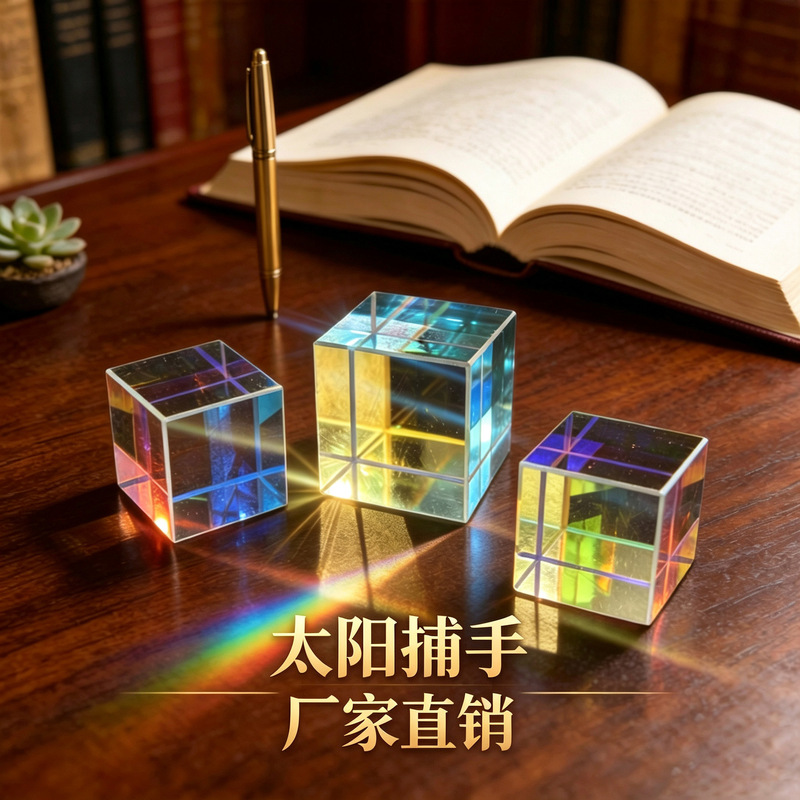 Sun Catcher Color-Combining Prism Iridescent Crystal Cube Rainbow Cube Prism Crystal Ornament Decorative Gift Sun Catcher Color-Combining Prism Iridescent Crystal Cube Rainbow Cube Prism Crystal Ornament Decorative Gift