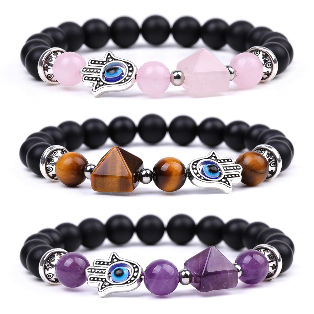Fashion Devilu0027S Eye Palm Artificial Crystal Stone Irregular Beaded Polishing Bracelets 1 Piece