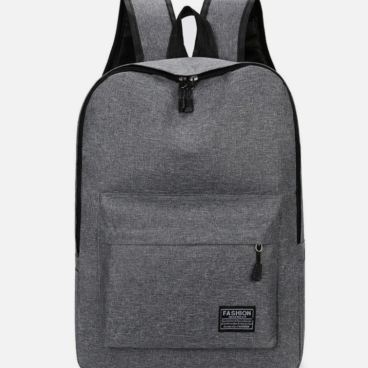 Casual double backpack, school bag, waterproof travel bag, laptop bag, wholesale student bag, black simple design, foreign trade