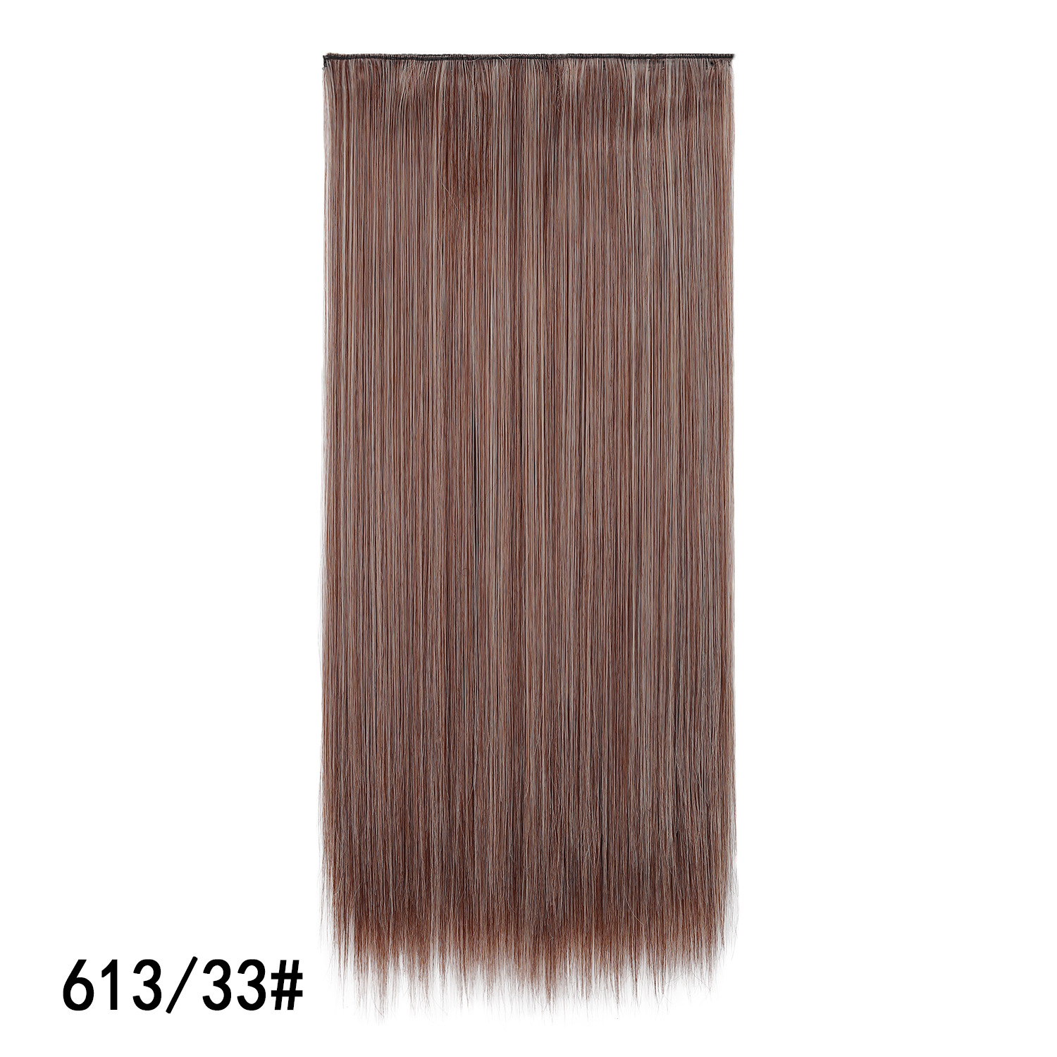 Extensión de Cabello Liso Largo de 5 Clips, Fibra de Alta Temperatura, Sin Costuras image 50