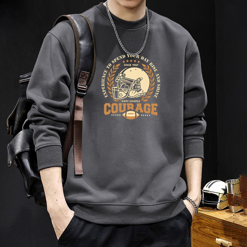 Suéter pesado para hombres primavera y otoño cuello redondo chaqueta de otoño nuevo chaqueta de hombre adolescente estadounidense