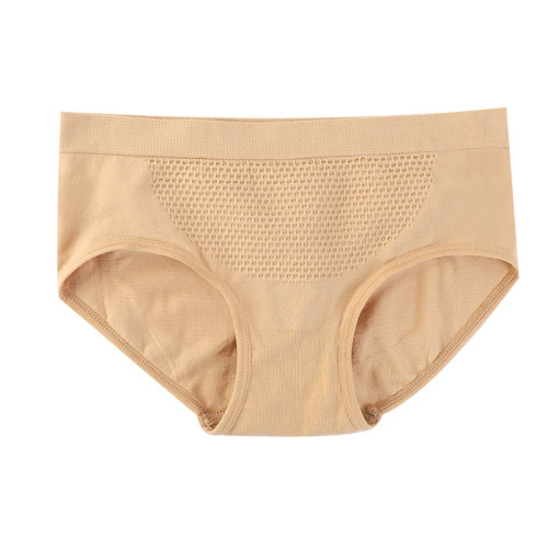 3D Naked Ammonia Honeycomb Honeycomb Seamless Seamless Women's Mid-waist Breathable Cotton Crotch Belly Controlling Butt Lifting Briefs Underwear for Women