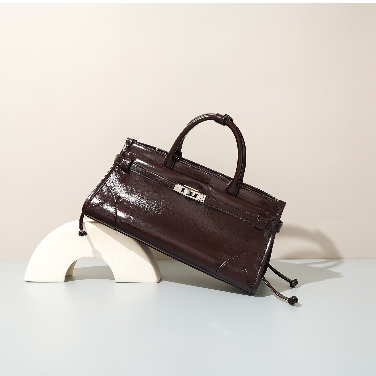 New Cowhide Boston Bag SoftLuxBag Genuine Leather Tote Bag For Women Top Grain Leather Large Capacity Shoulder Crossbody Bag - Thumbnail 2
