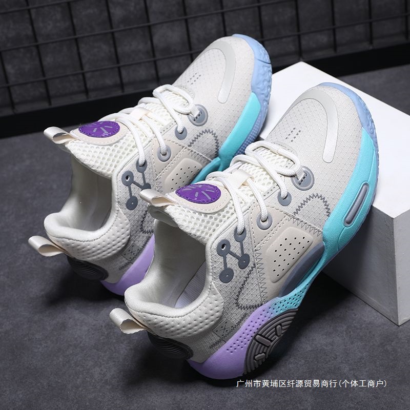 Boys' basketball shoes for spring and autumn, mesh upper, practical performance sneakers, low-top sports shoes, breathable, wear-resistant, shock-absorbing, and non-slip