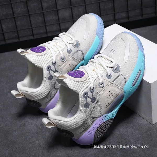 Boys' basketball shoes for spring and autumn, mesh upper, practical performance sneakers, low-top sports shoes, breathable, wear-resistant, shock-absorbing, and non-slip