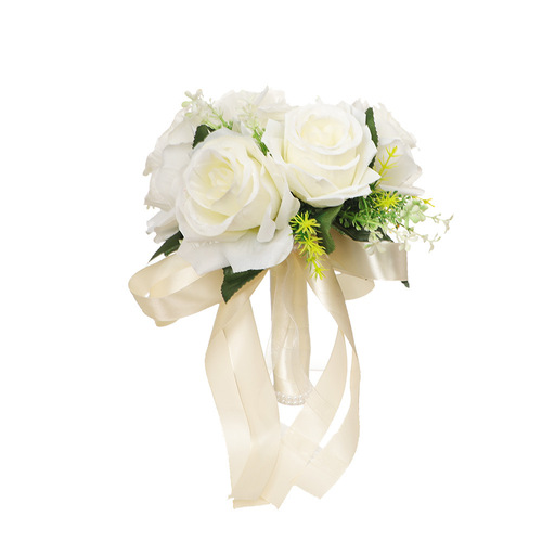 Western wedding bouquet silk flower artificial rose hand bouquet small size new style forest bride hand bouquet 