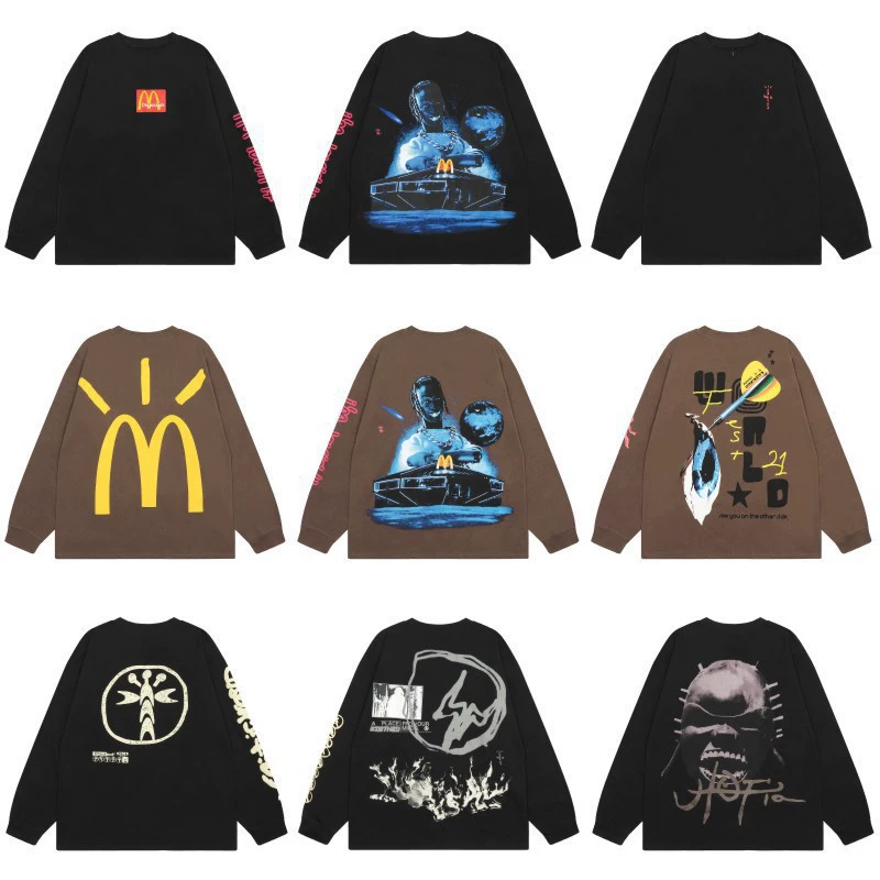 Американский прилив travis scott тонкий свитер для мужчин и женщин пара топ TS толстый с длинными рукавами осенняя и зимняя нижняя рубашка