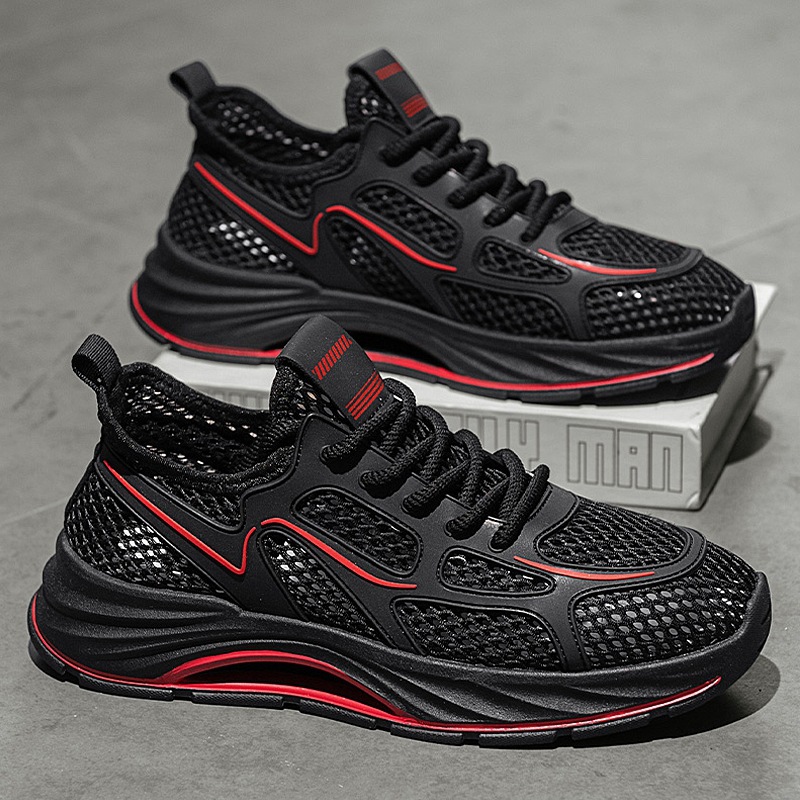 Zapatos de hombre, zapatos deportivos casuales al aire libre, verano de hombre 2025, nuevos zapatos de tela de red huecos y transpirables, zapatos de moda para estudiantes, hombres
