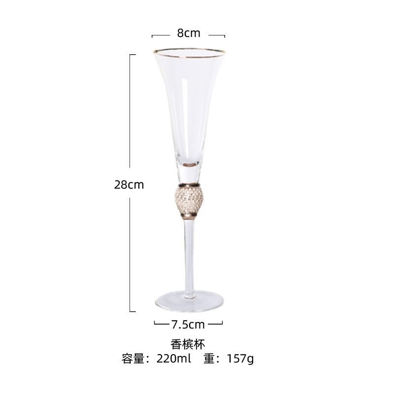 Creativo lujoso retro cristal diamantes tazas de vino vino tazas de cóctel tazas de pie alto set de vasos de vino sensación alta