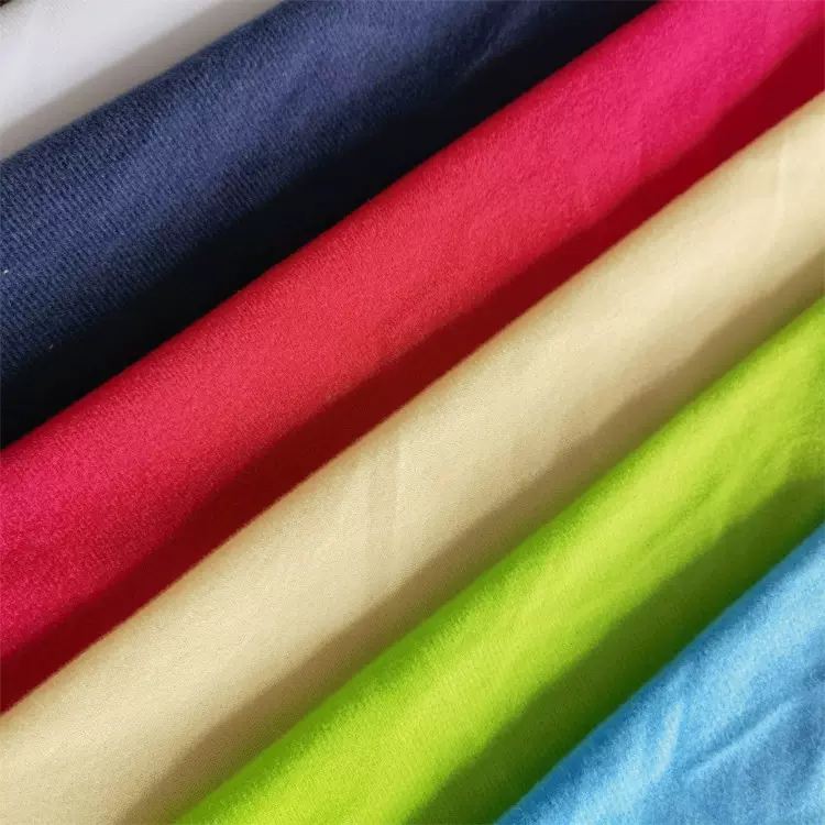 现货各色圈绒全涤染色经编单面绒 拉毛布粘扣布复合切条包边布