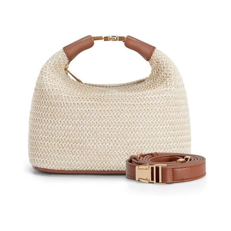 Bag Women's 2025 Summer New Straw Handbag Amazon Explosions Pu Splicing Crossbody Bag Cross-border Women's Bag