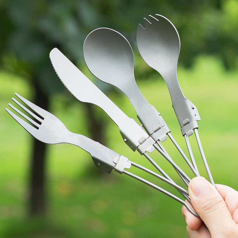 Pure Titanium Outdoor Folding Tableware Spoon Fork Chopsticks suit Camping Picnic Travel Hiking Ultra Light Portable Tableware Pure Titanium Outdoor Folding Tableware Spoon Fork Chopsticks suit Camping Picnic Travel Hiking Ultra Light Portable Tableware