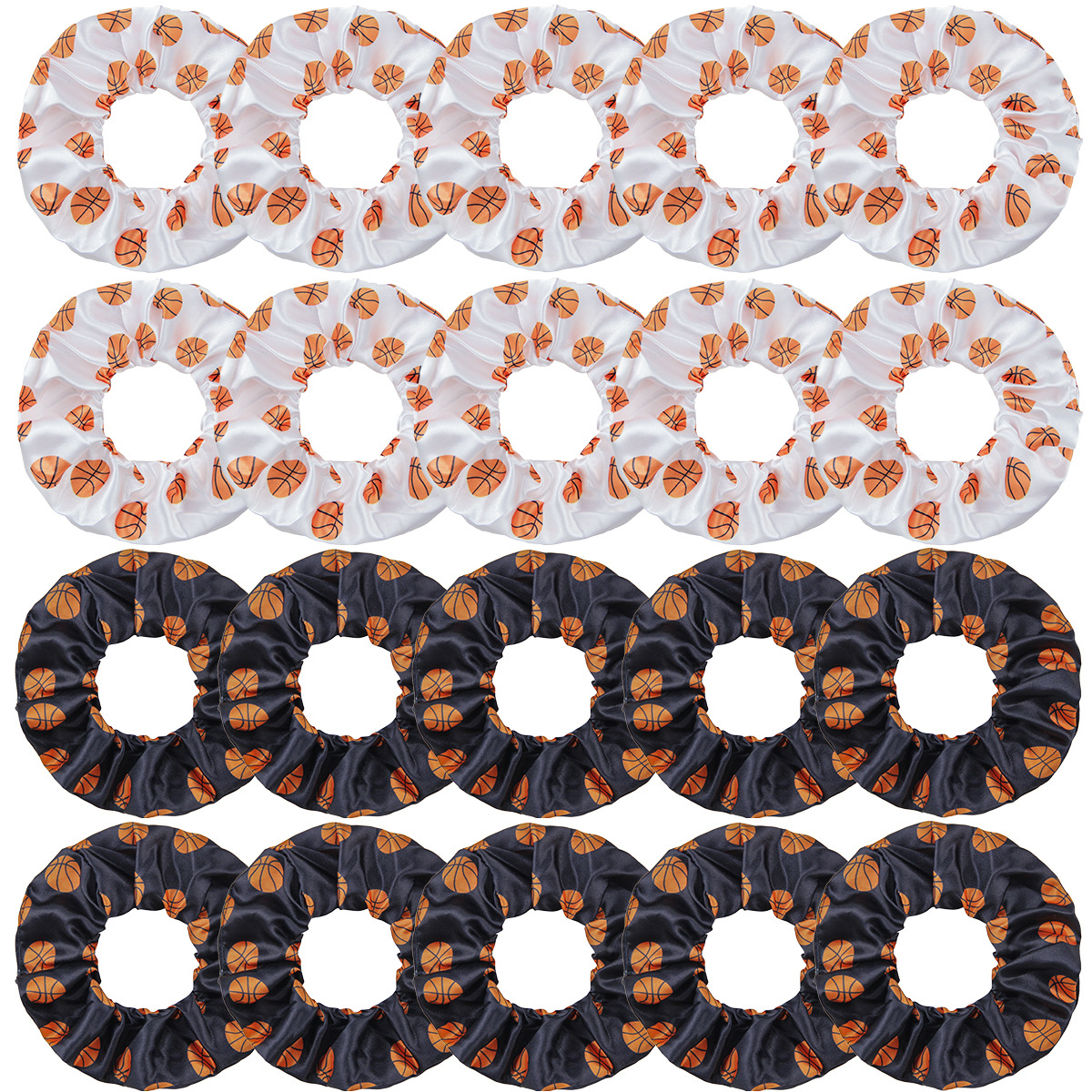 20g Weight Large Intestine Hair Ring, Hair Tie Hair Accessories Type 5 PCS/Package Quantity Holiday, Daily Occasion Polyester Material Basketball, Football Pattern Women's Gender Classic Style, Korean Style Style Women's Classic Style Korean Style Basketball Football Cloth Polyester Large Intestine Hair Ring Hair Tie 8