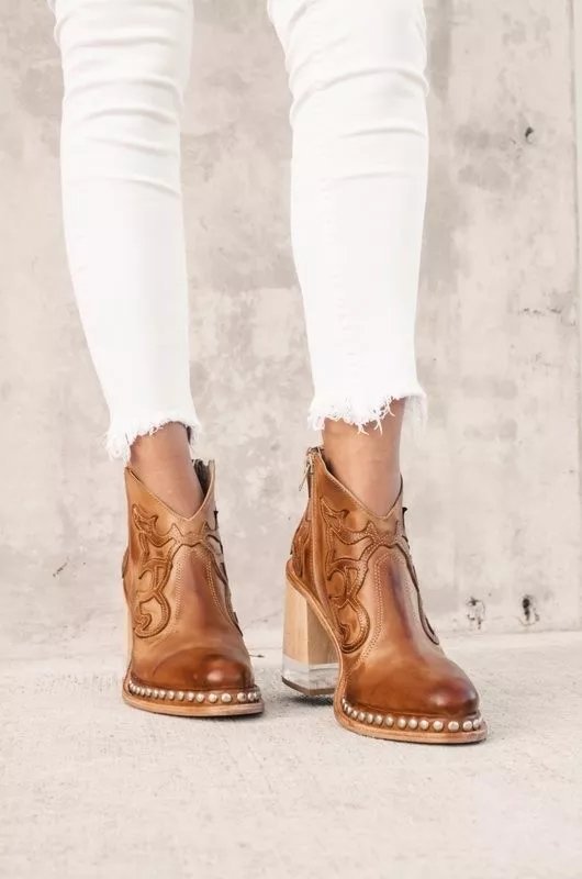 Embroidered Cowboy Boots For Women Pointed Toe Medium Heel_voghion.com
