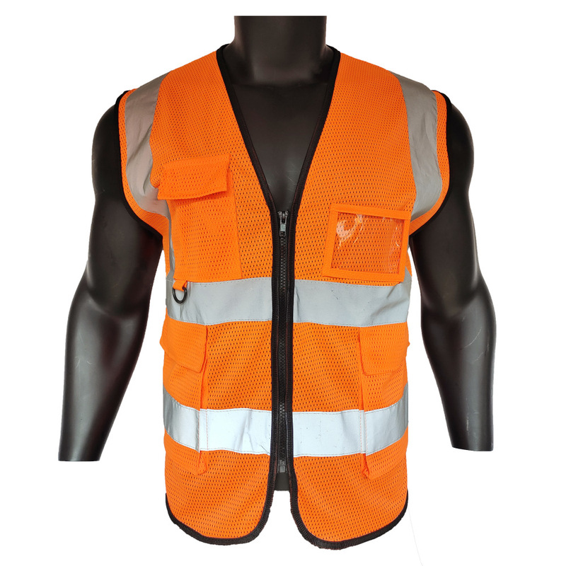 CE ANSI Class 2 Multi-bag Polyester Mesh High Visibility Safety Reflective Vest Reflective Vest