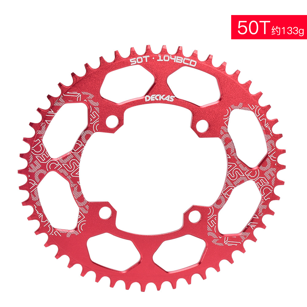 Plato único DECKAS para bicicleta de montaña, 104BCD 32/34/36/38T, dientes positivos y negativos