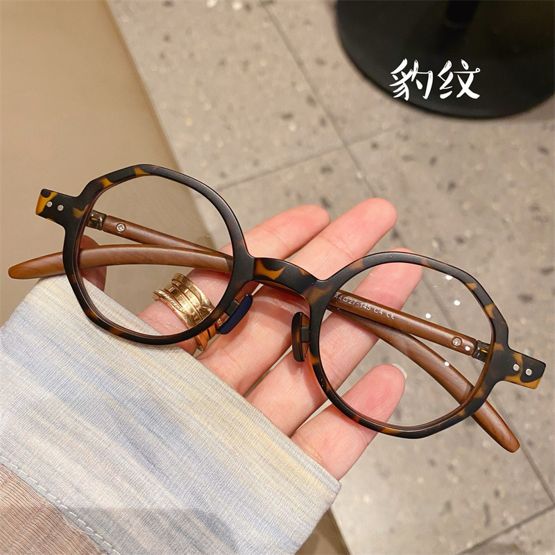 日系手作り木目丸枠眼鏡フレーム円形復古眼鏡フレーム高さ数近視男女文芸フレーム|undefined